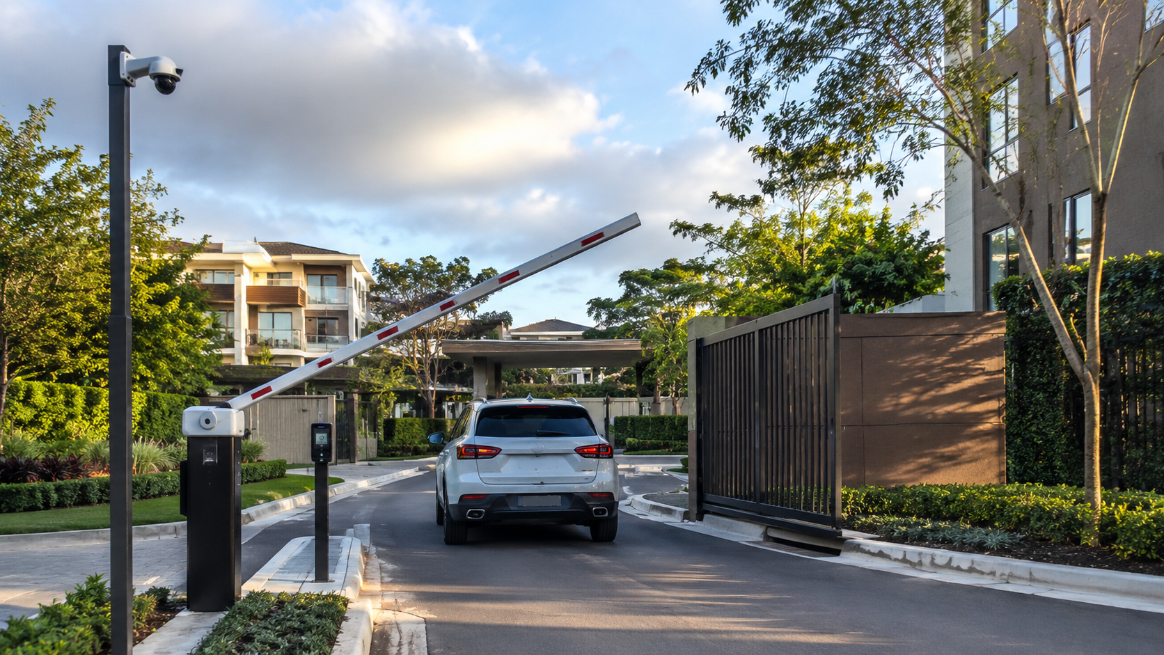 Acceso vehicular de condominio